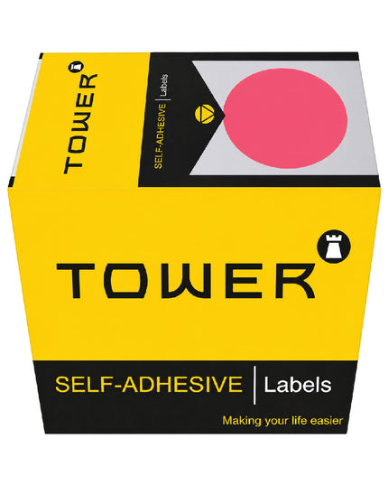 Labels - C32mm Dot Pink - 75's