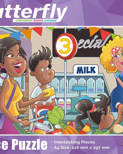 Wooden Puzzle A4 36 Piece - Shopping and Money