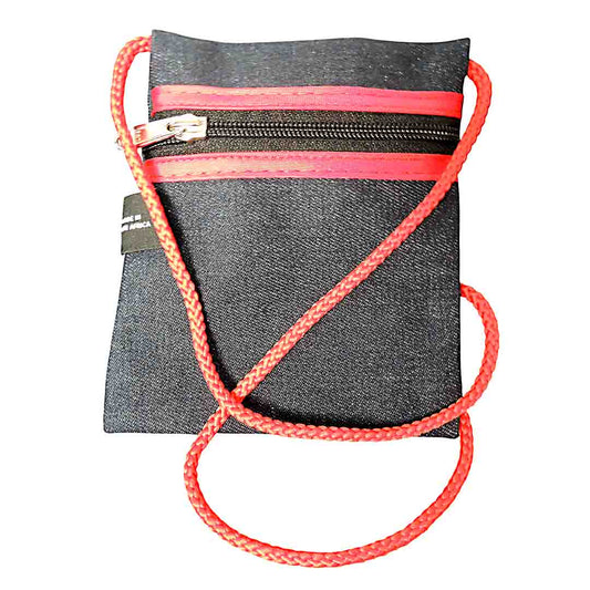 Money Pouch Denim Red