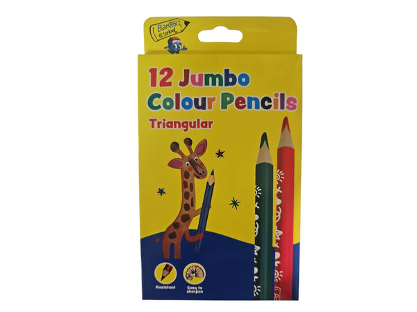 Jumbo Colour Pencils Triangular 12's Bantex