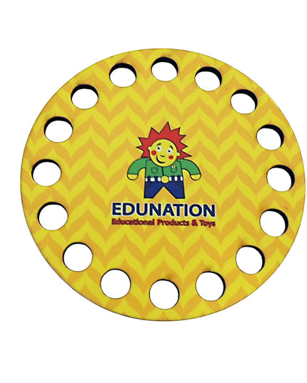 Wooden Threading Shape Small - Circle - Yellow