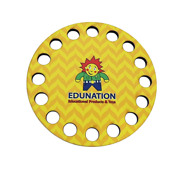 Wooden Threading Shape Small - Circle - Yellow