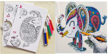 Craft Kit 3D Puzzle to Colour ELEPHANT