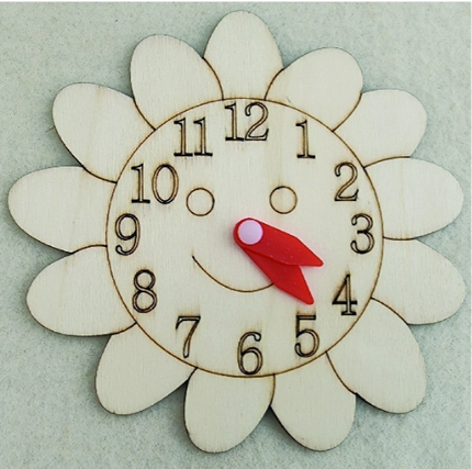 Craft Kit Wood Clock Flower with Koki 14.5x15cm