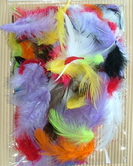 Small Poultry Feathers MIX COLOURS 2g