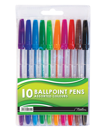 Ballpoint Pens - Wallet of 10 - Coloured