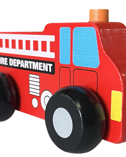 Wooden Car - Red Fire