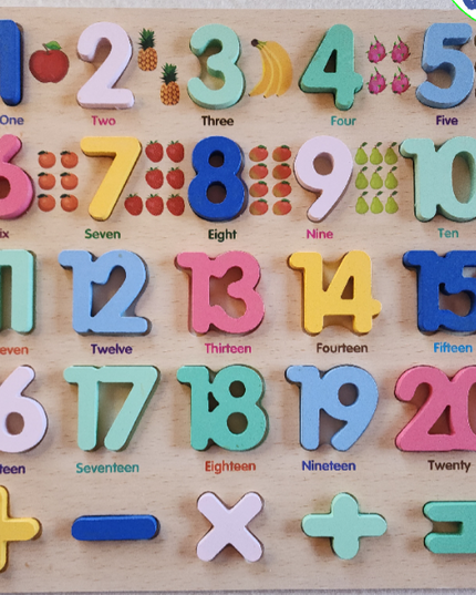 Wood Numbers 1-20 Board 295mm