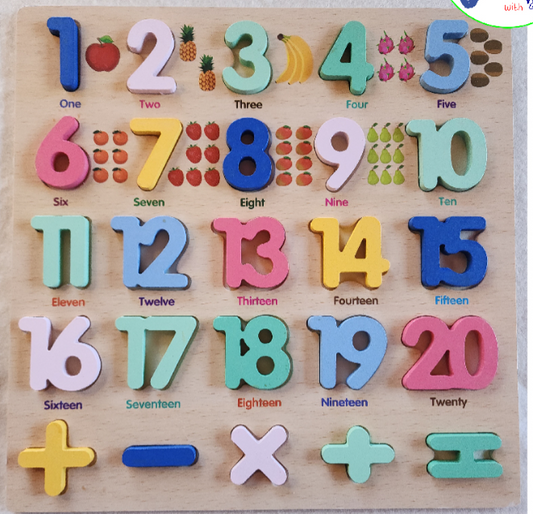 Wood Numbers 1-20 Board 295mm