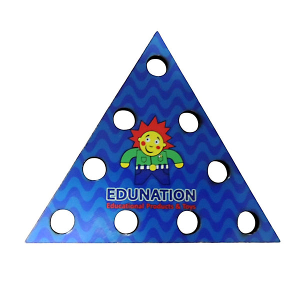 Wooden Threading Shape Small - Triangle - Blue