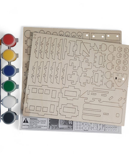 Craft kit - 3D Wood and Paint Set - Train