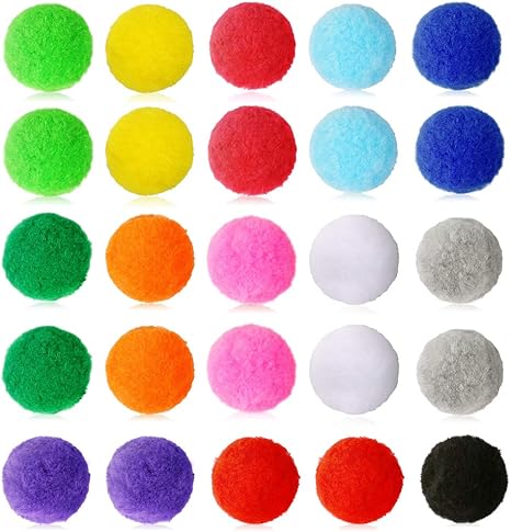 Pom Poms 10mm 100's Assorted Colours