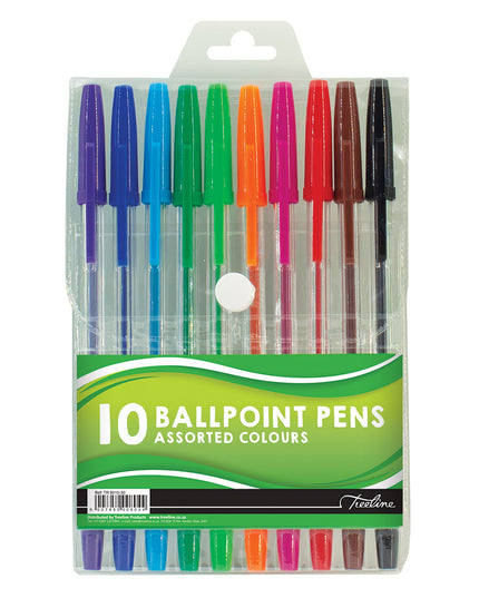 Ballpoint Pens - Wallet of 10 - Coloured
