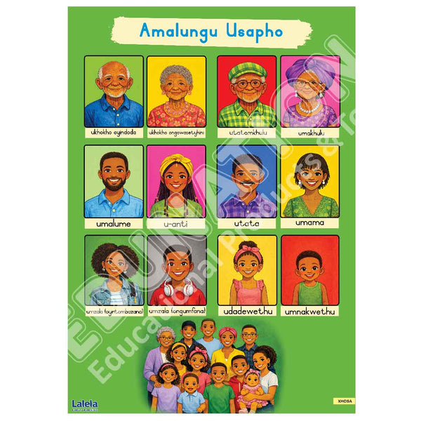 Poster - Lalela Amalungu Usapho (My Family Members) - Xhosa