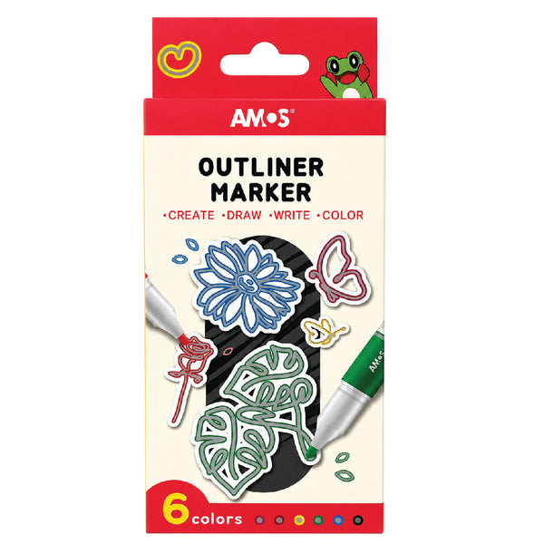 Amos - 6 Colors Outliner Markers 2