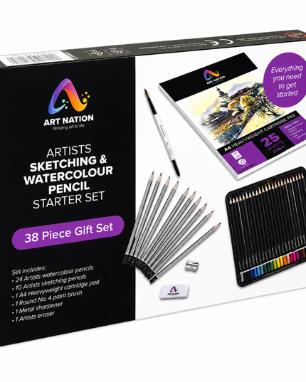 Art Nation Water Colour Pencils Set 38 Piece