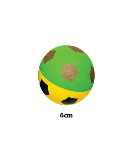 Ball - Sponge Rubber - Soccer Bouncy - Assorted Colours - Each 3