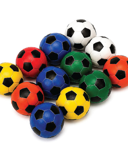 Ball - Sponge Rubber - Soccer Bouncy - Assorted Colours - Each 6