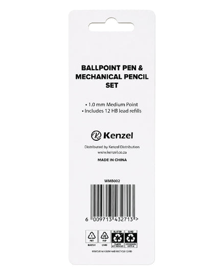 Ballpoint Pen and Mechanical Pencil Set with 12 Lead Refills - Kenzel 4
