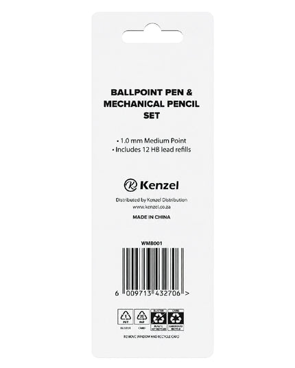 Ballpoint Pen and Mechanical Pencil Set with 12 Lead Refills - Kenzel 5