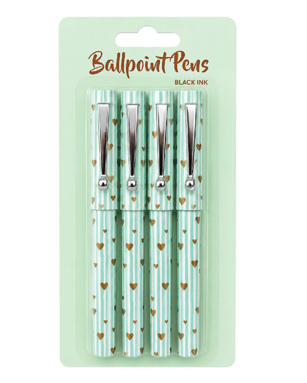 Ballpoint Pens - Lines and Hearts - 4 pack 1