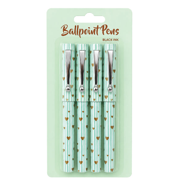 Ballpoint Pens - Lines and Hearts - 4 pack 1