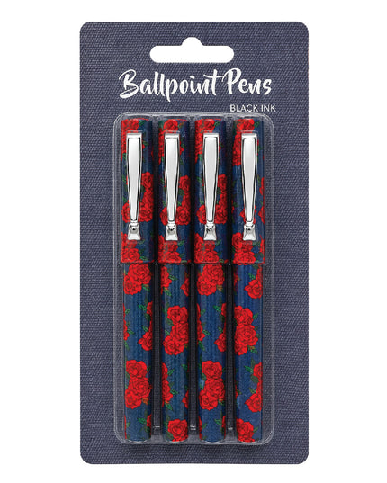 Ballpoint Pens - Roses - 4 pack 1