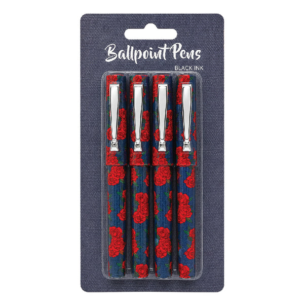 Ballpoint Pens - Roses - 4 pack 1