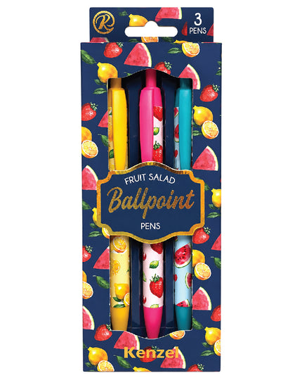 Ballpoint Pens Yellow Gold Fruit Salad 3 Pack 2