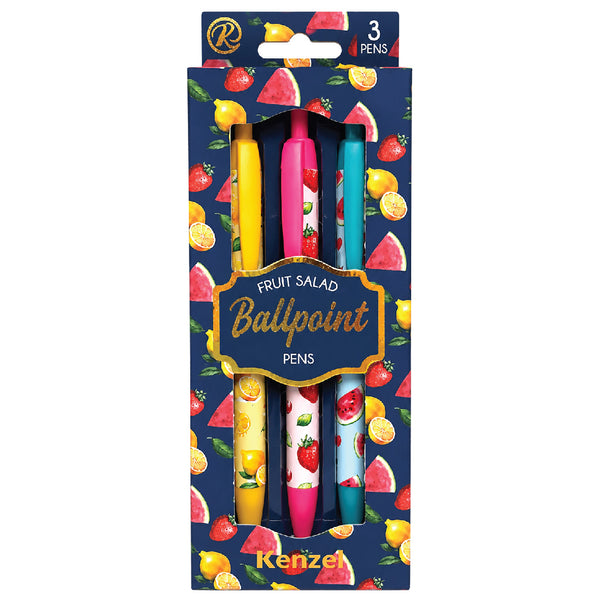 Ballpoint Pens Yellow Gold Fruit Salad 3 Pack 2