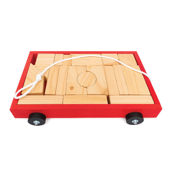 Blocks Wooden Trolley with 23 Blocks