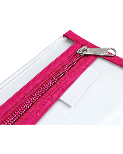 Book Bag Zipper - Clear with zip - A4 - Pink 4