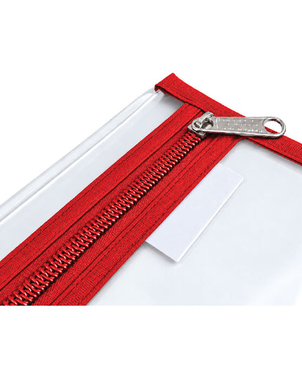 Book Bag Zipper - Clear with zip - A4 - Red 4