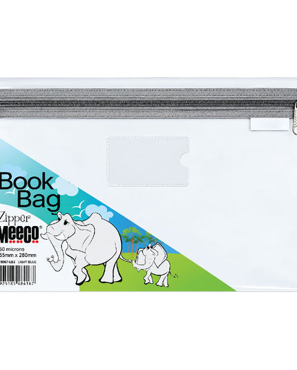 Book Bag Zipper - Clear with zip - A4 - White 2