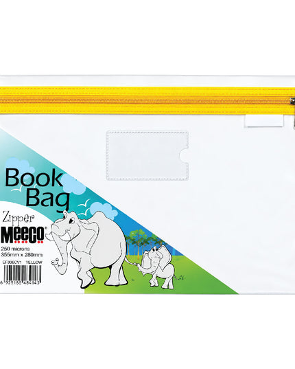 Book Bag Zipper - Clear with zip - A4 - Yellow 2