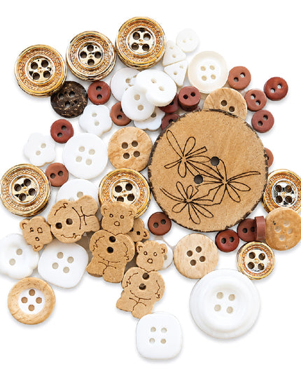 Buttons BROWN MIX 12g 1