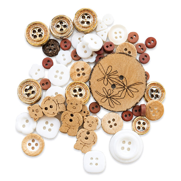 Buttons BROWN MIX 12g 1