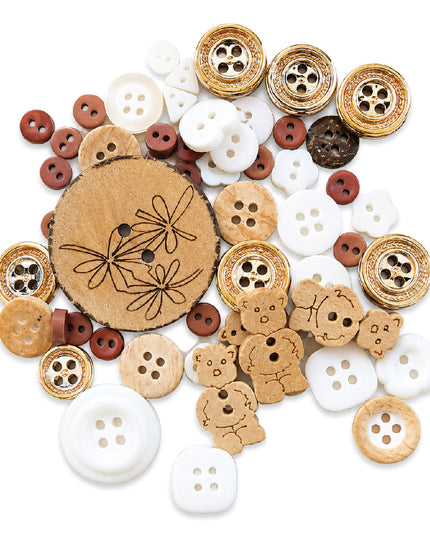 Buttons BROWN MIX 12g 4