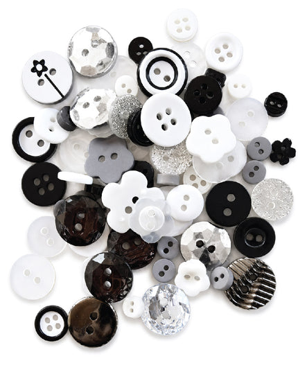 Buttons WHITE and BLACK MIX 12g 4