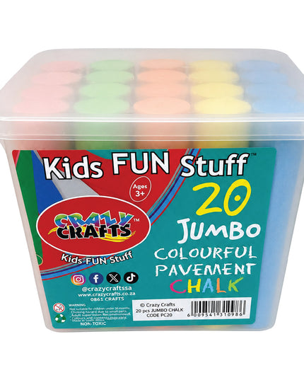 Chalk - Jumbo Colourful Pavement Chalk - 20 Piece 2