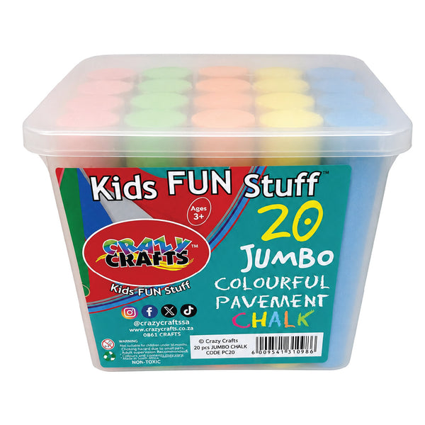 Chalk - Jumbo Colourful Pavement Chalk - 20 Piece 2