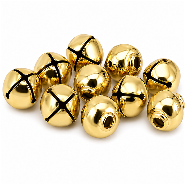 Bells Jingle Round 20mm - Gold (10)