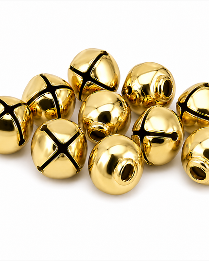 Bells Jingle Round 25mm - Gold (10)
