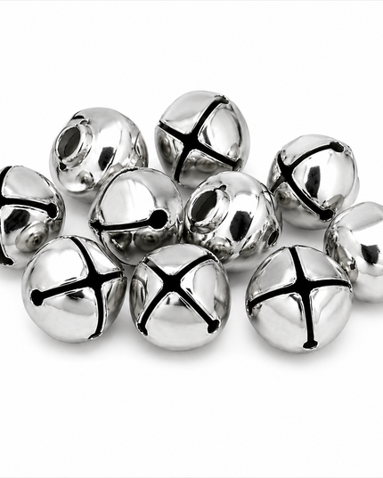 Bells Jingle Round 14mm - Silver (10)