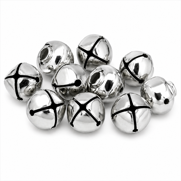 Bells Jingle Round 14mm - Silver (10)
