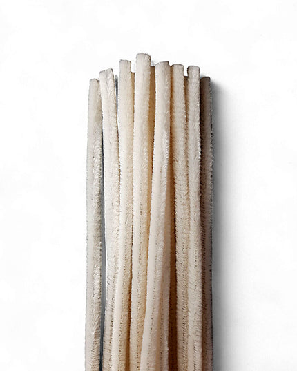 Chenille Sticks CREAM 6mm 20 p/p