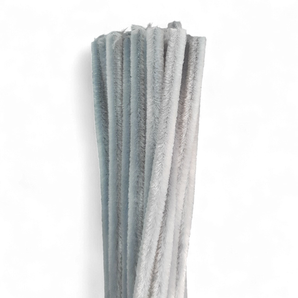 Chenille Sticks GREY 6mm 20 p/p