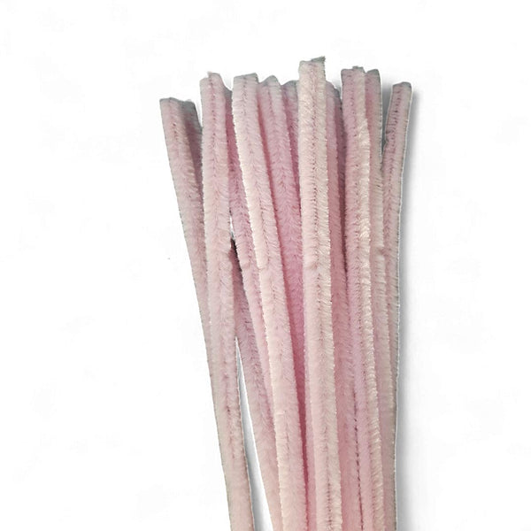 Chenille Sticks LIGHT PINK 6mm 20 p/p