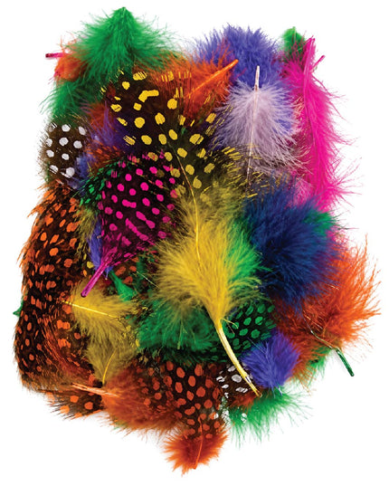 Craft Feathers - Guinea Fowl - Assorted Colours - 1 gram 2