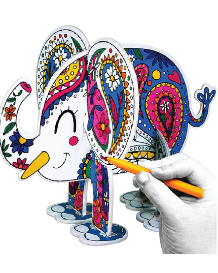 Craft Kit - 3D Puzzle to Colour - Elephant 2